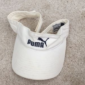 Puma white visor with elastic strap, OS
